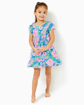 Lilly Pulitzer Girls Alexandra Cotton Dress Multi Spring In Your Step | Girl Dresses & Rompers