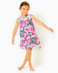 Lilly Pulitzer Girls Little Lilly Classic Shift Dress Kelly Green Hibis Kiss | Girl Dresses & Rompers
