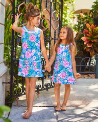 Lilly Pulitzer Girls Little Lilly Knit Shift Dress Multi Spring In Your Step | Girl Dresses & Rompers