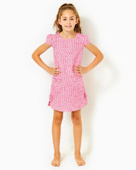 Lilly Pulitzer Girls Little Lilly Shift Dress Pink Palms Fantasy Tweed | Girl Dresses & Rompers