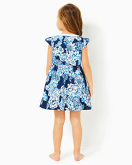 Lilly Pulitzer Girls Lousie Dress Low Tide Navy Bouquet All Day | Girl Dresses & Rompers