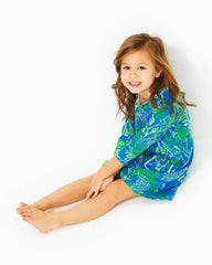 Lilly Pulitzer Girls Mackenzie Dress Briny Blue A Bit Salty | Girl Dresses & Rompers