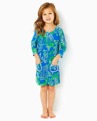 Lilly Pulitzer Girls Mackenzie Dress Briny Blue A Bit Salty | Girl Dresses & Rompers