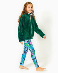 Lilly Pulitzer Girls Mini Joyce Sherpa Jacket Evergreen | Girl Tops & Bottoms