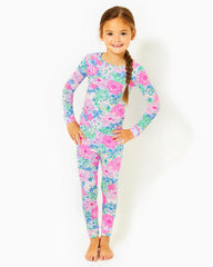Lilly Pulitzer Girls Mini Sammy Pajama Set Multi Lil Soiree All Day | Girl Pajamas