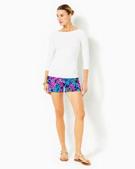 Lilly Pulitzer Halee 3/4-Sleeve Top Resort White | Women Tops