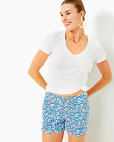 Lilly Pulitzer Halee V-Neck Top Resort White | Women Tops