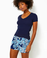 Lilly Pulitzer Halee V-Neck Top True Navy | Women Tops