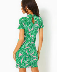 Lilly Pulitzer Hallie Short Sleeve Cotton Dress Conch Shell Pink Lets Go Bananas | Women Fitted Dresses