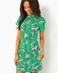 Lilly Pulitzer Hallie Short Sleeve Cotton Dress Conch Shell Pink Lets Go Bananas | Women Fitted Dresses