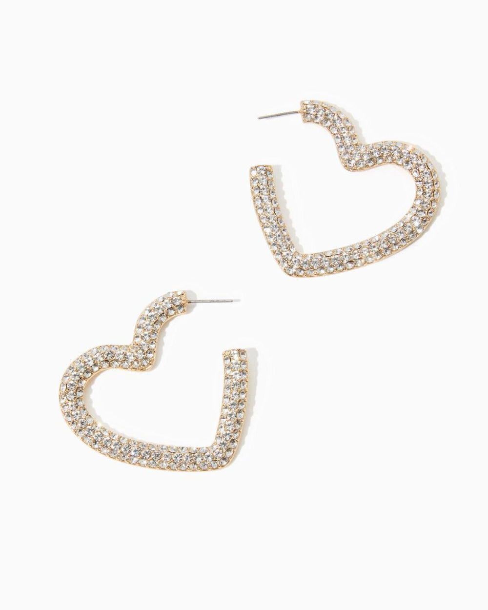 Lilly Pulitzer Heartbreak Hoop Earrings Gold Metallic | Women Jewelry