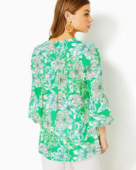 Lilly Pulitzer Hollie Linen Tunic Spearmint Blossom Views | Women Tops