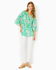 Lilly Pulitzer Hollie Linen Tunic Spearmint Blossom Views | Women Tops
