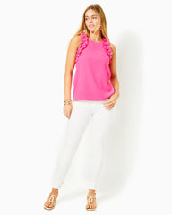 Lilly Pulitzer Kailee Sleeveless Ruffle Top Roxie Pink | Women Tops