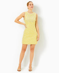 Lilly Pulitzer Karsyn Shift Dress Finch Yellow Bitsy Blossom Brocade | Women Shift Dresses