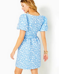 Lilly Pulitzer Kasslyn Jacquard Short Sleeve Dress Bon Bon Blue All Heart Jacquard | Women Fit & Flare Dresses