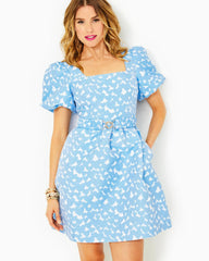 Lilly Pulitzer Kasslyn Jacquard Short Sleeve Dress Bon Bon Blue All Heart Jacquard | Women Fit & Flare Dresses