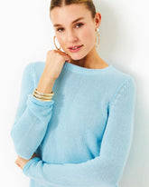 Lilly Pulitzer Kellyn Cotton Sweater Hydra Blue | Women Tops