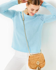 Lilly Pulitzer Kellyn Cotton Sweater Hydra Blue | Women Tops