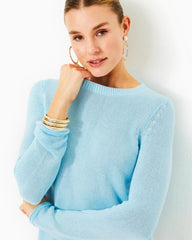 Lilly Pulitzer Kellyn Cotton Sweater Hydra Blue | Women Tops