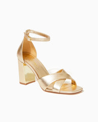 Lilly Pulitzer Kendall Leather Sandal Gold Metallic | Women Shoes