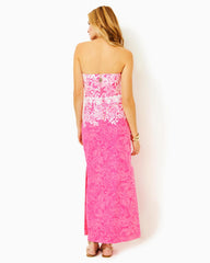 Lilly Pulitzer Kristella Cotton Maxi Dress Roxie Pink Shadow Dancer Engineered Woven Dress | Women Fitted Dresses