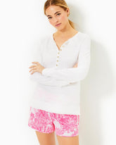 Lilly Pulitzer Leeson Cotton Sweatshirt Resort White | Women Tops