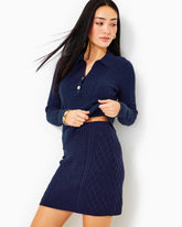 Lilly Pulitzer Lizona Polo Sweater Low Tide Navy | Women Tops