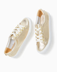 Lilly Pulitzer Lux Hallie Sneaker Gold Metallic | Women Shoes