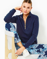 Lilly Pulitzer Luxletic Ashlee Half-Zip Pullover Low Tide Navy | Women Tops