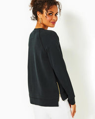 Lilly Pulitzer Luxletic Beach Comber Pullover Onyx | Women Tops