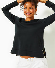 Lilly Pulitzer Luxletic Beach Comber Pullover Onyx | Women Tops