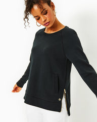 Lilly Pulitzer Luxletic Beach Comber Pullover Onyx | Women Tops