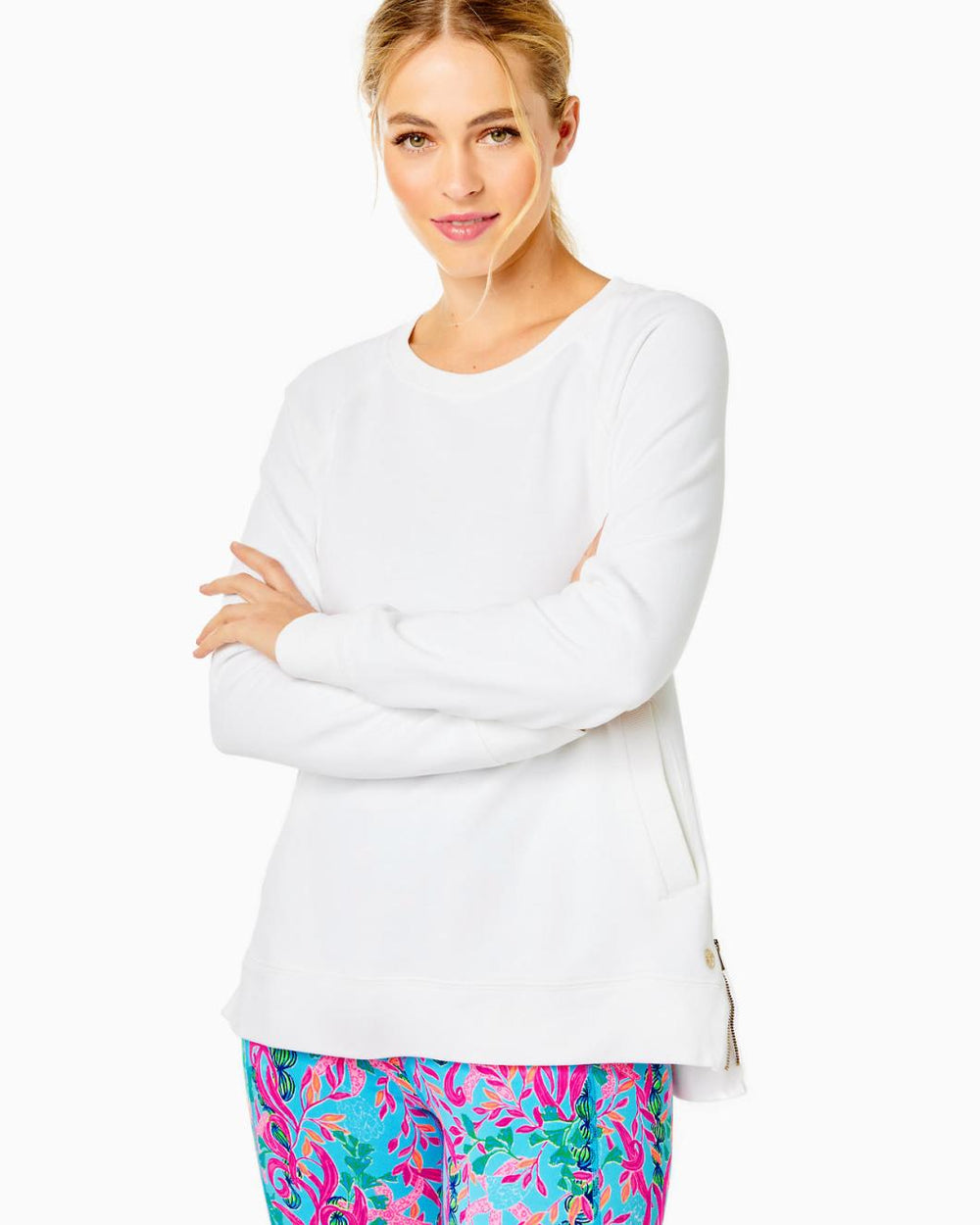 Lilly Pulitzer Luxletic Beach Comber Pullover Resort White | Women Tops
