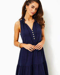 Lilly Pulitzer Malone Cotton Maxi Dress True Navy | Women Swing Dresses