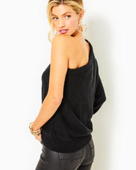 Lilly Pulitzer Maura One-Shoulder Sweater Black | Women Tops