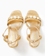 Lilly Pulitzer May Sandal Gold Metallic | Women Shoes
