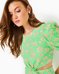 Lilly Pulitzer Melina Jacquard Midi Dress Spearmint Palm Beach Petals Brocade | Women Fitted Dresses