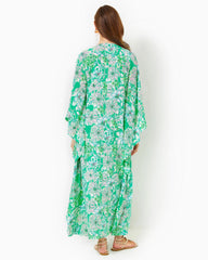 Lilly Pulitzer Mindy Beaded Silk Maxi Caftan Spearmint Blossom Views | Women A-Line/Easy Dresses