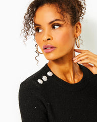 Lilly Pulitzer Morgen Sequin Sweater Black Metallic | Women Tops