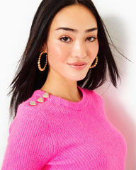 Lilly Pulitzer Morgen Sweater Heathered Cerise Pink | Women Tops