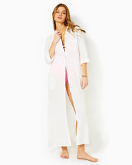 Lilly Pulitzer Natalie Linen Maxi Cover-Up Resort White | Women Cover-Ups