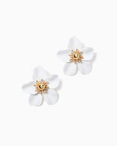 Lilly Pulitzer Oversized Orchid Earrings Resort White | Women Jewelry