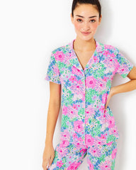 Lilly Pulitzer Pajama Button-Up Top Multi Lil Soiree All Day | Women Loungewear