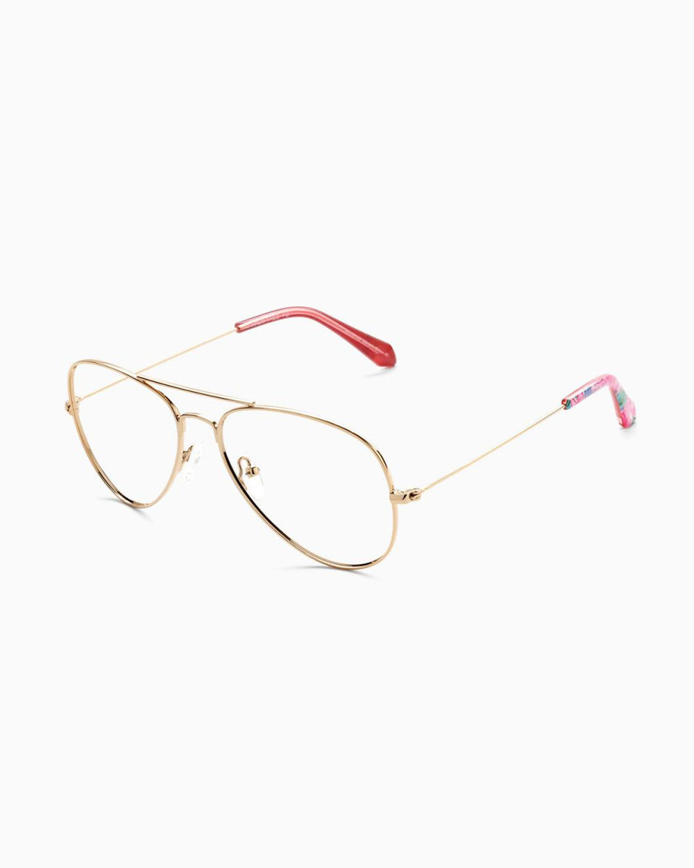 Lilly Pulitzer Palm Tree Blue Light Glasses Gold Metallic | Women Sunglasses & Eyewear