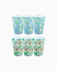 Lilly Pulitzer Pool Cups Hydra Blue Dandy Lions | Women Tabletop