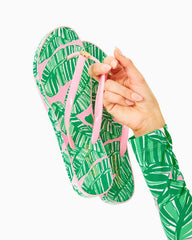 Lilly Pulitzer Pool Flip Flop Conch Shell Pink Lets Go Bananas Shoe | Women Shoes
