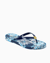 Lilly Pulitzer Pool Flip Flop Low Tide Navy Bouquet All Day Shoe | Women Shoes