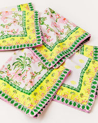 Lilly Pulitzer Printed Dinner Napkin Set Finch Yellow Tropical Oasis Engineered Napkins | Women Tabletop