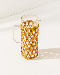 Lilly Pulitzer Raffia Wrapped Glass Pitcher Natural | Women Tabletop